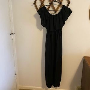 Black off the shoulder maxi dress